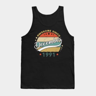 Awesome Since December 1991 Birthday Retro Sunset Vintage Tank Top